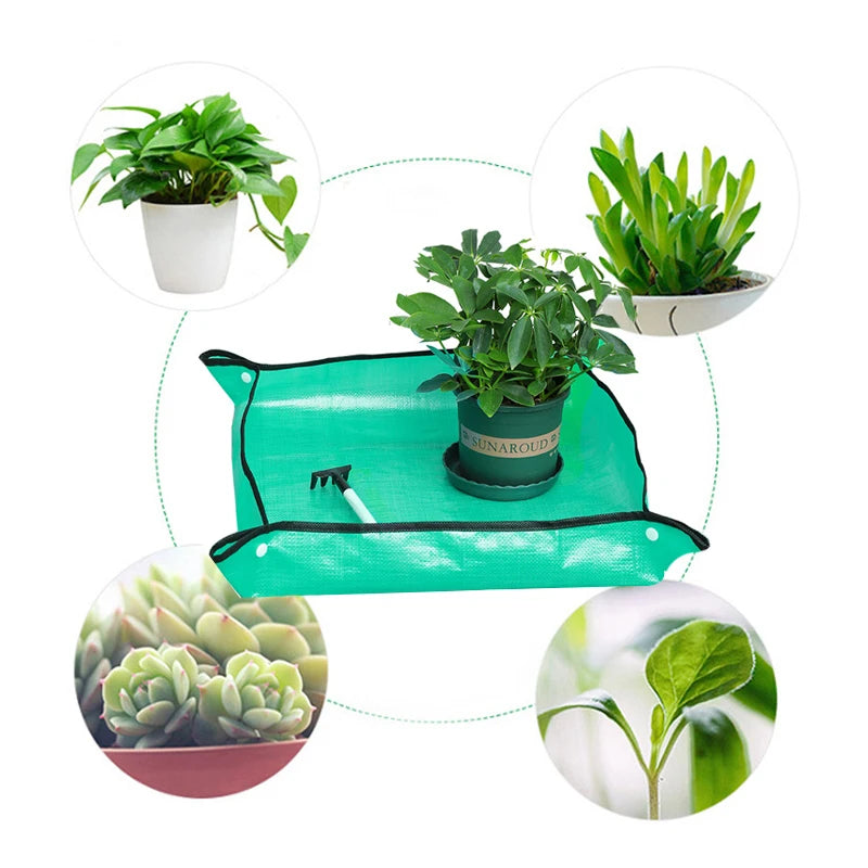 1Pcs Planting Mat 50Cm-100Cm Gardening Potting Pad Foldable Garden Plant Flower Pot Transplanting Waterproof Mats